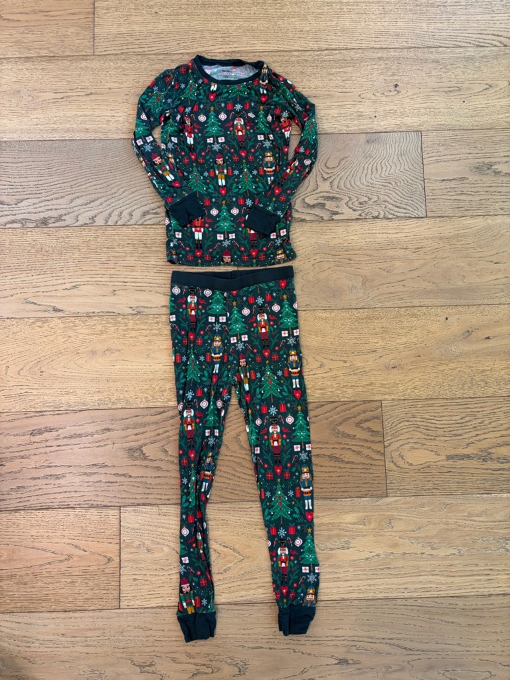 Little Sleepies Green & Red Nutcracker Christmas Pajama Top